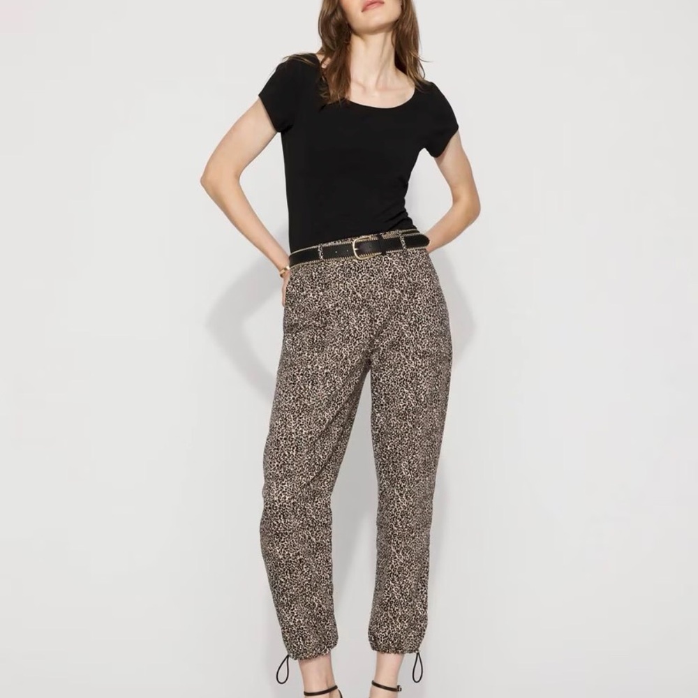 White House Black Market Leopard Print Cropped Pants